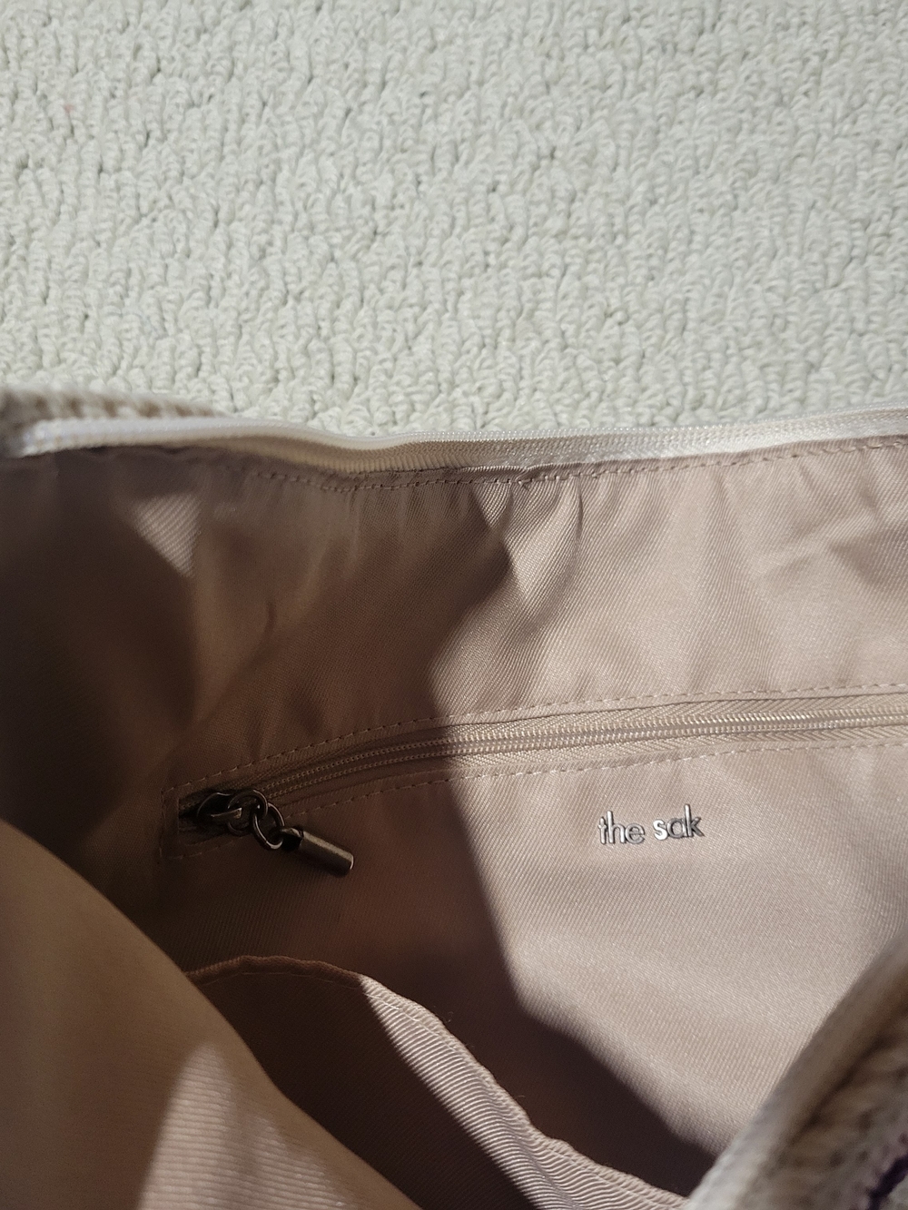 The Sak Crochet Shoulder Bag in Cream with Pastel Stripes - Picture 5 of 6